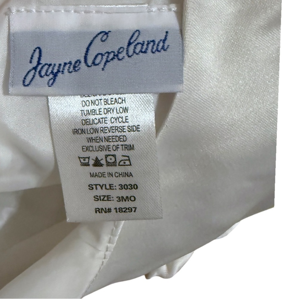 Jayne Copeland 3M Ivory Baptism Easter Wedding Dress Set w Bloomers - Picture 6 of 9